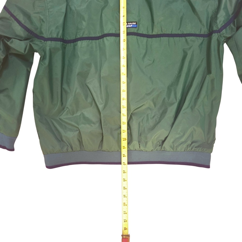 Vintage EBTEK Eddie Bauer Pullover Windbreaker Mens Size L Green V Neck Golf - Picture 5 of 5
